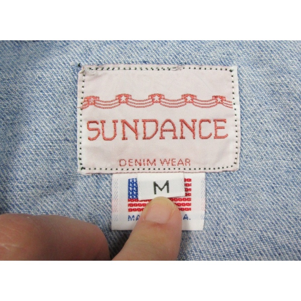 Vintage 90s Sundance x Moxie Denim Chore Coat Women's (M) Buffalo Santa Fe USA - Picture 9 of 16